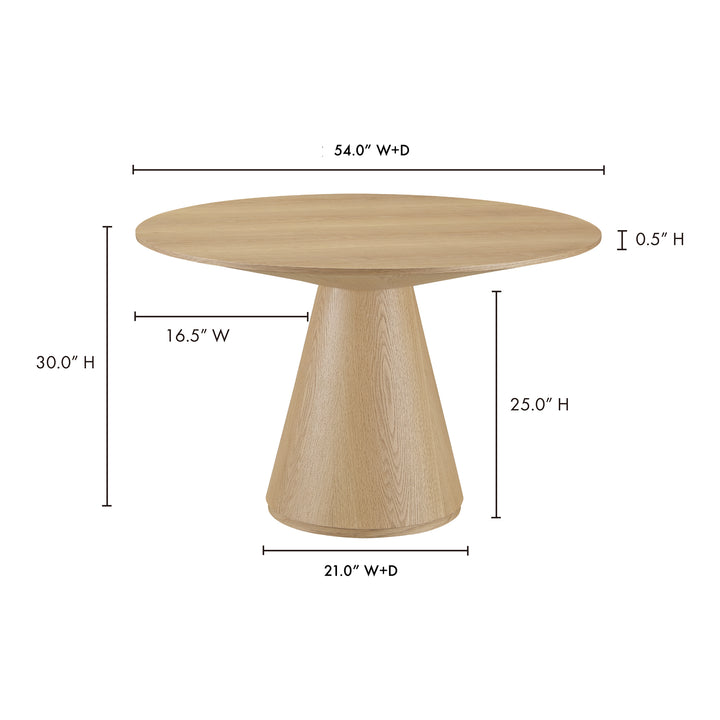 American Home Furniture | Moe's Home Collection - Otago Dining Table 54In Round Oak