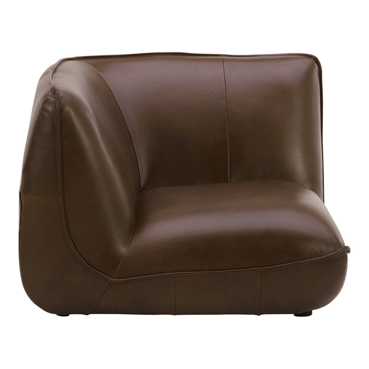 American Home Furniture | Moe's Home Collection - Zeppelin Leather Corner Chair Toasted Hickory