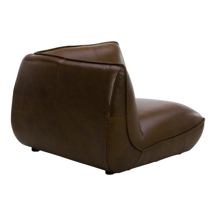 American Home Furniture | Moe's Home Collection - Zeppelin Leather Corner Chair Toasted Hickory