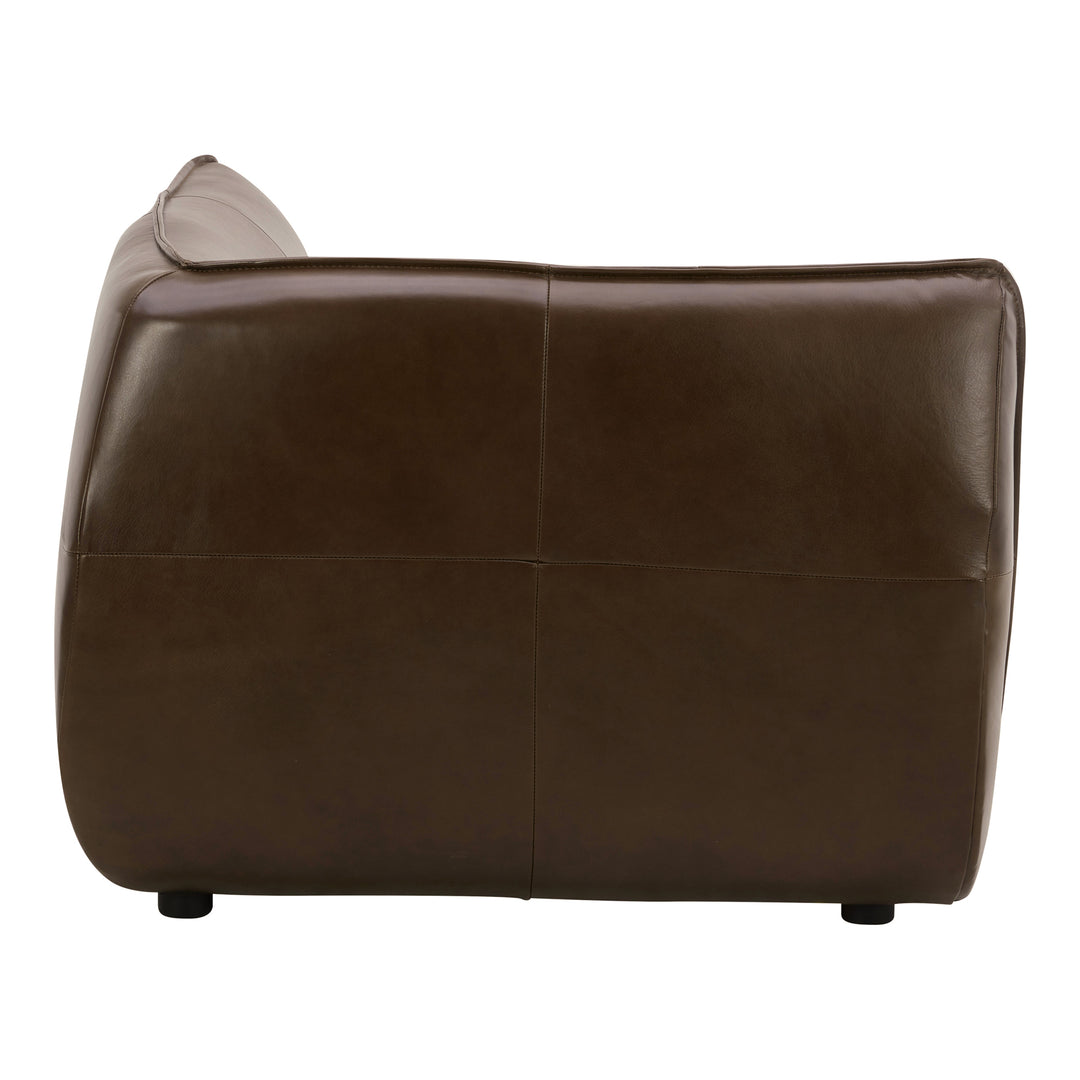 American Home Furniture | Moe's Home Collection - Zeppelin Leather Corner Chair Toasted Hickory