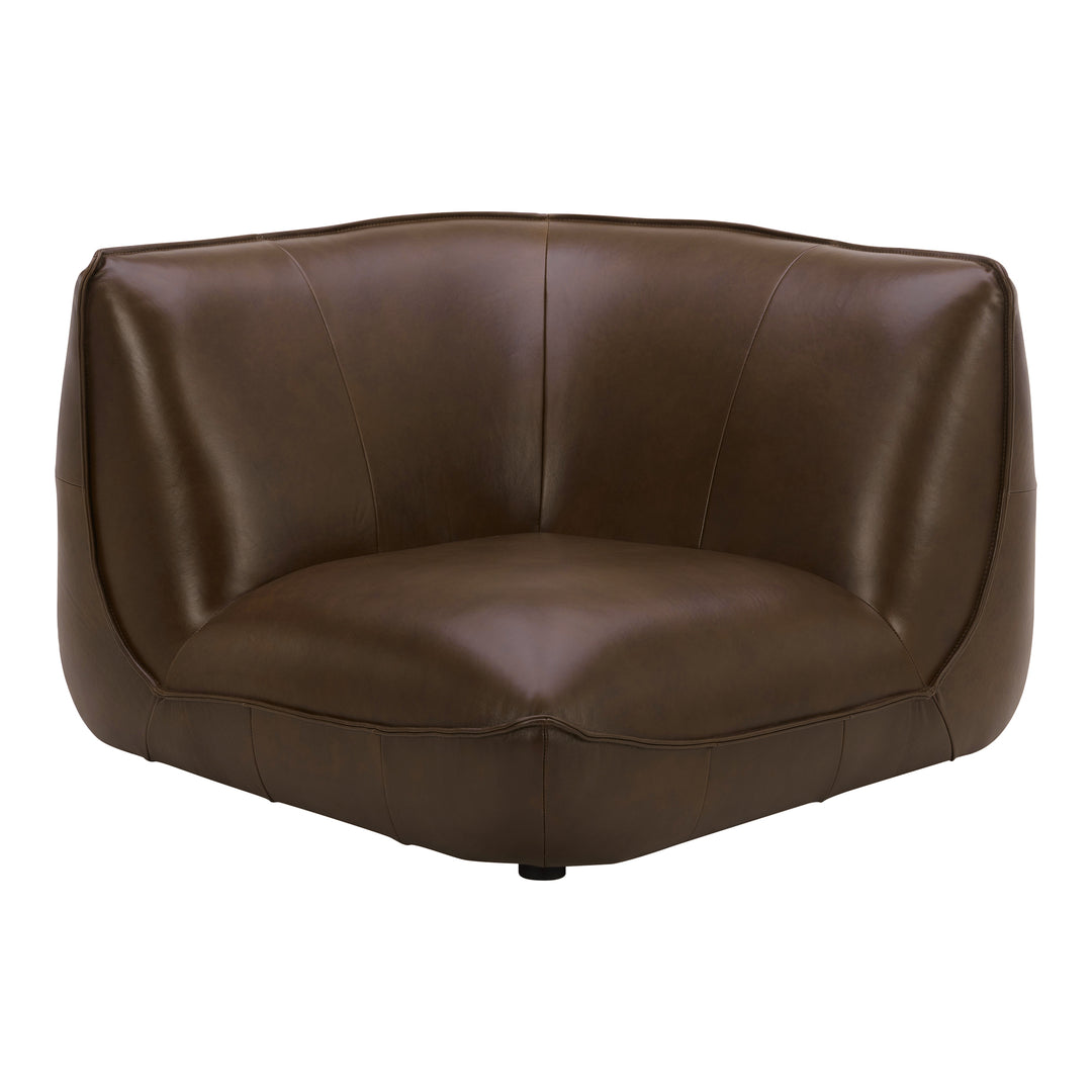 American Home Furniture | Moe's Home Collection - Zeppelin Leather Corner Chair Toasted Hickory