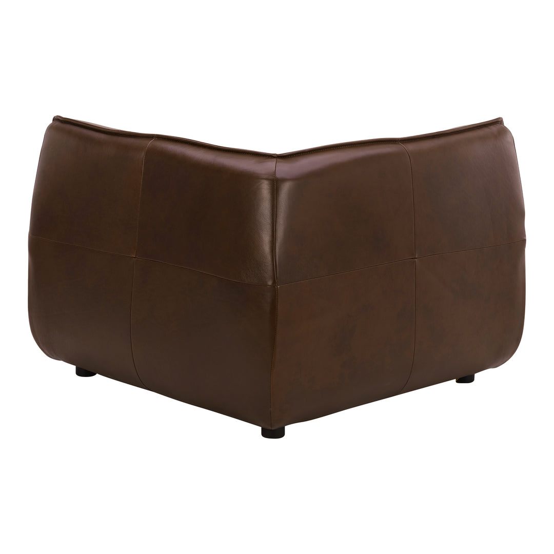 American Home Furniture | Moe's Home Collection - Zeppelin Leather Corner Chair Toasted Hickory