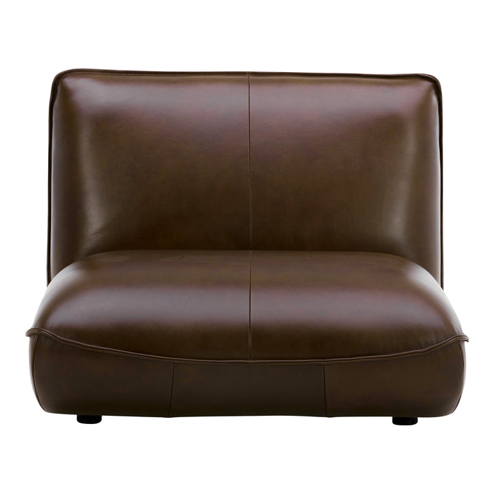 American Home Furniture | Moe's Home Collection - Zeppelin Leather Slipper Chair Toasted Hickory