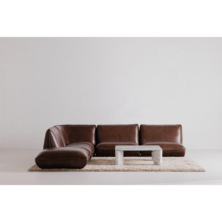 American Home Furniture | Moe's Home Collection - Zeppelin Leather Slipper Chair Toasted Hickory