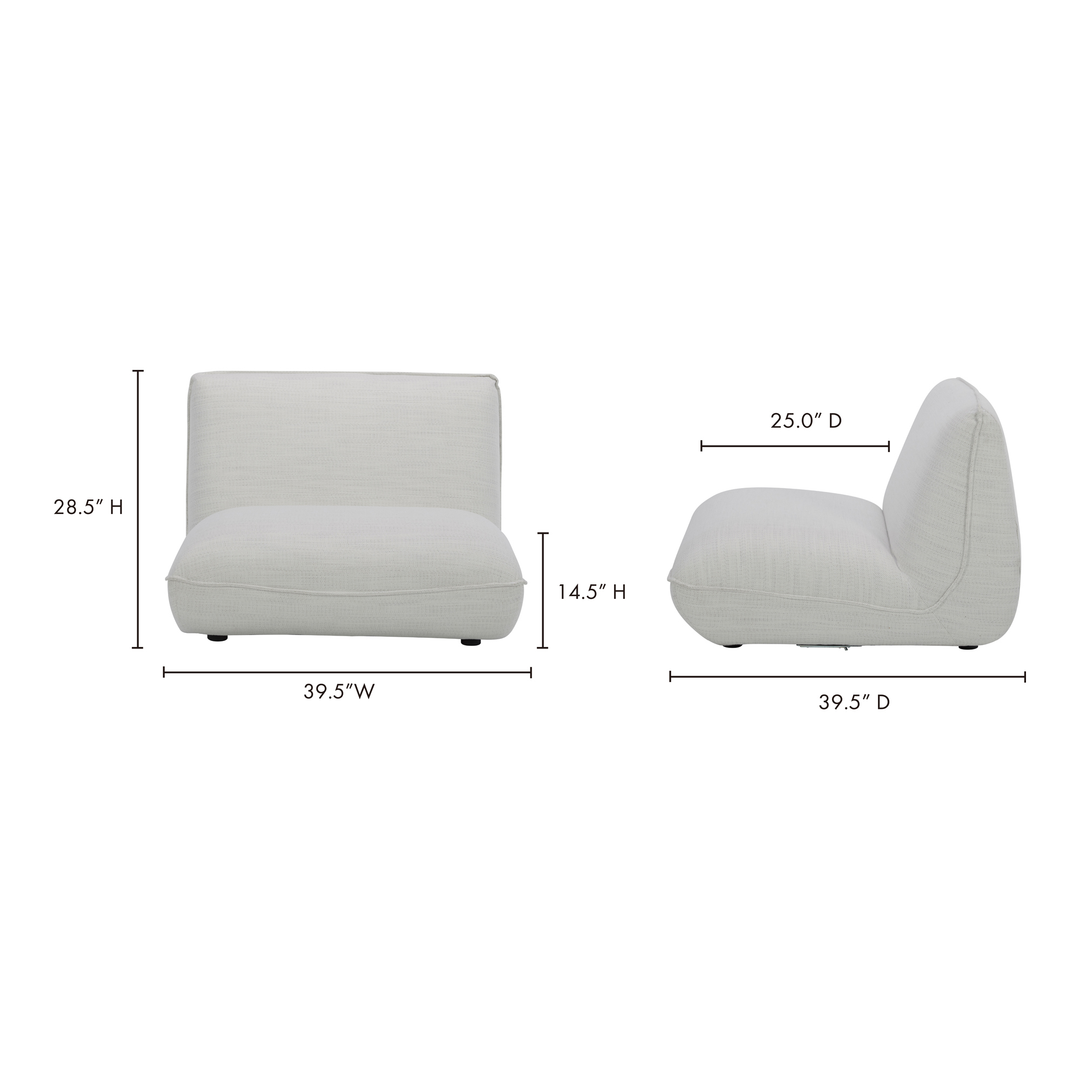 American Home Furniture | Moe's Home Collection - Zeppelin Slipper Chair Salt Stone White