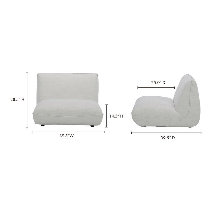 American Home Furniture | Moe's Home Collection - Zeppelin Slipper Chair Salt Stone White