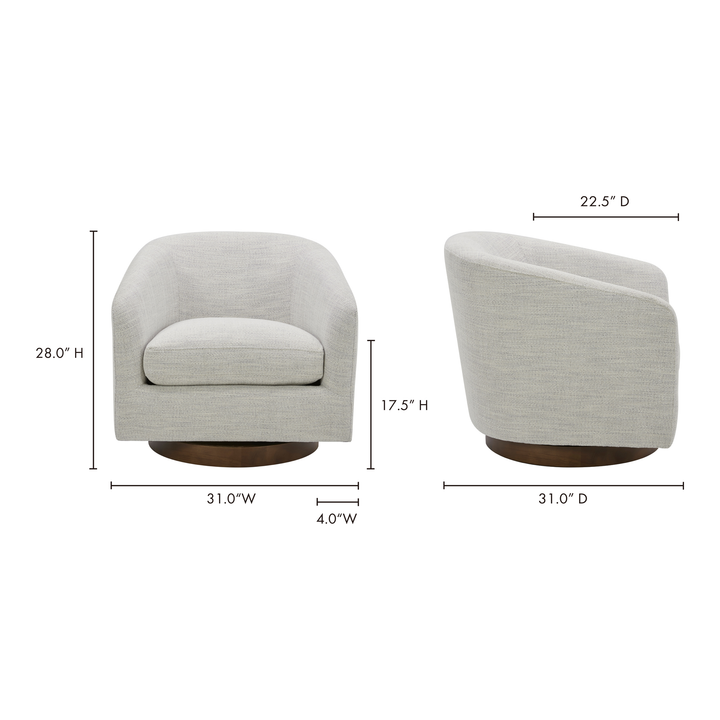 American Home Furniture | Moe's Home Collection - Oscy Swivel Chair Splashed White