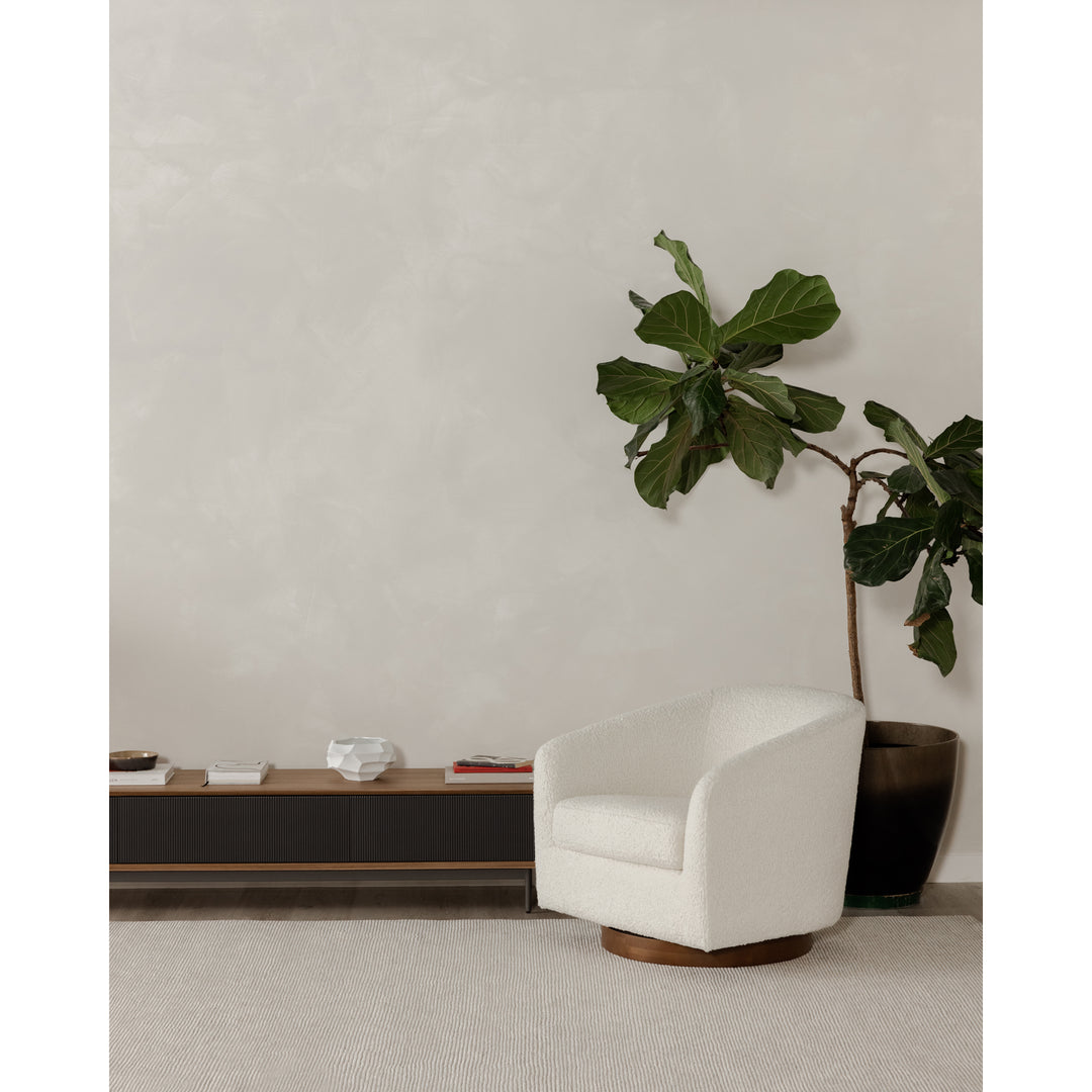 American Home Furniture | Moe's Home Collection - Oscy Swivel Chair Vegan Shearling White