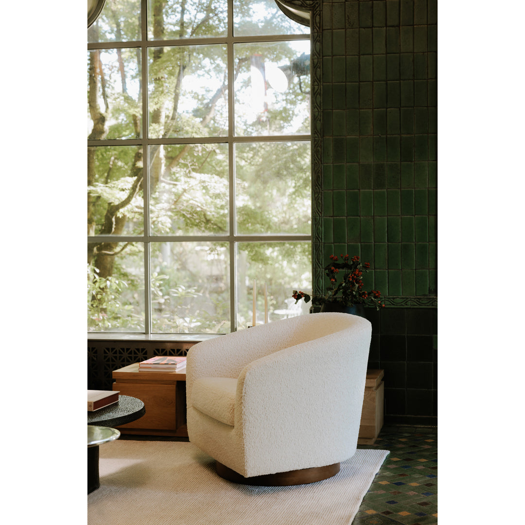 American Home Furniture | Moe's Home Collection - Oscy Swivel Chair Vegan Shearling White