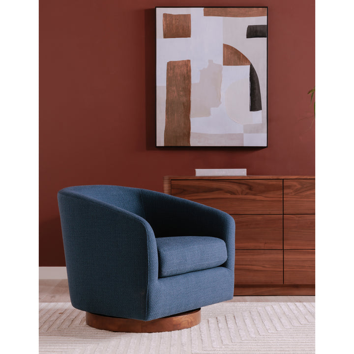 American Home Furniture | Moe's Home Collection - Oscy Swivel Chair Dark Atlantic