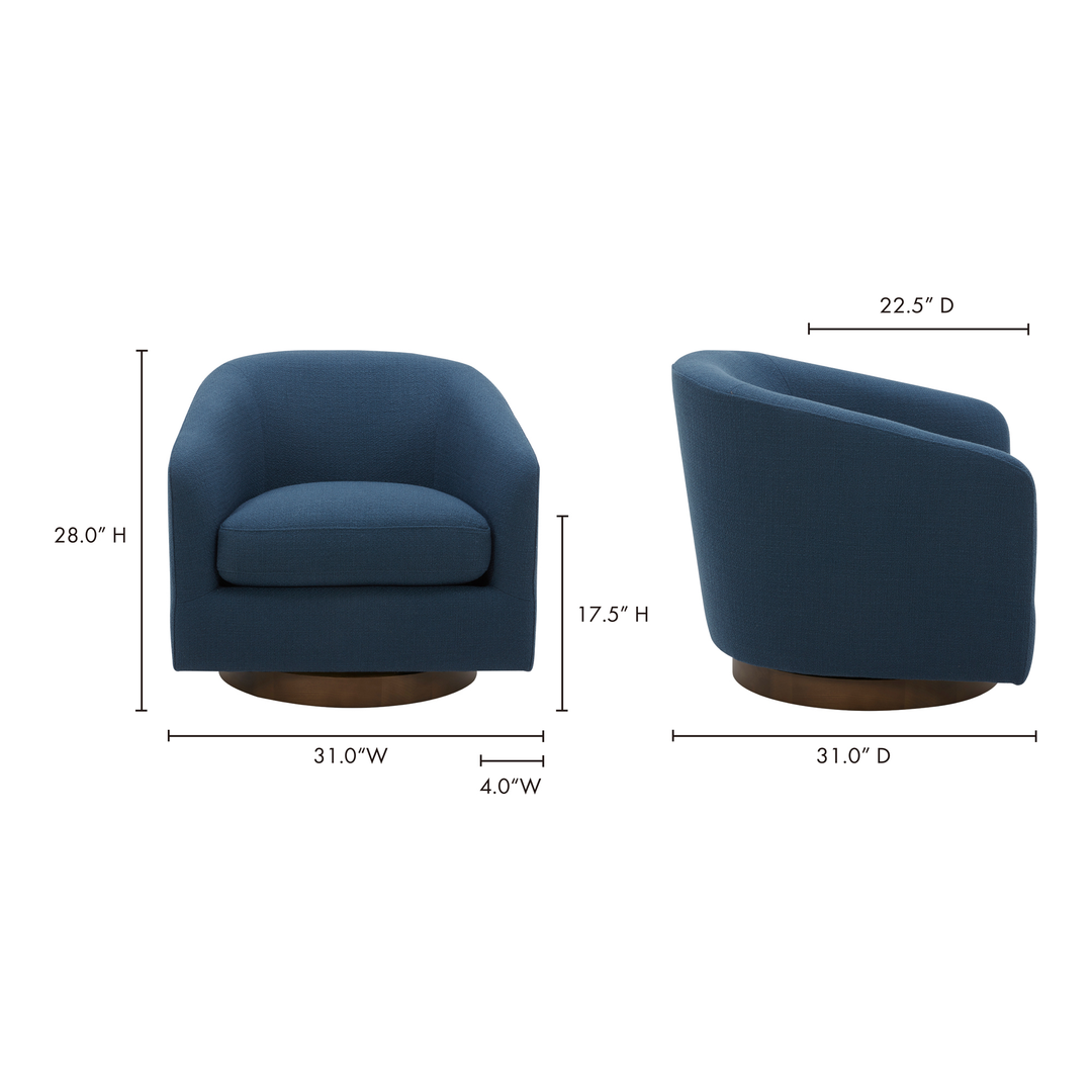 American Home Furniture | Moe's Home Collection - Oscy Swivel Chair Dark Atlantic