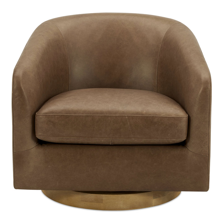 American Home Furniture | Moe's Home Collection - Oscy Leather Swivel Chair Tan