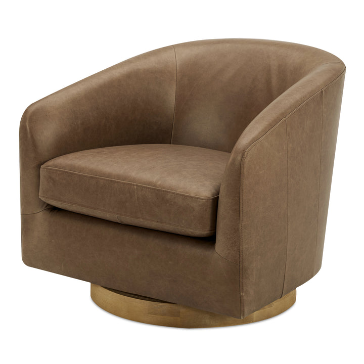 American Home Furniture | Moe's Home Collection - Oscy Leather Swivel Chair Tan