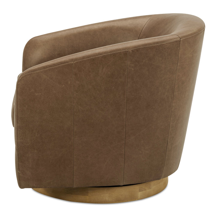 American Home Furniture | Moe's Home Collection - Oscy Leather Swivel Chair Tan