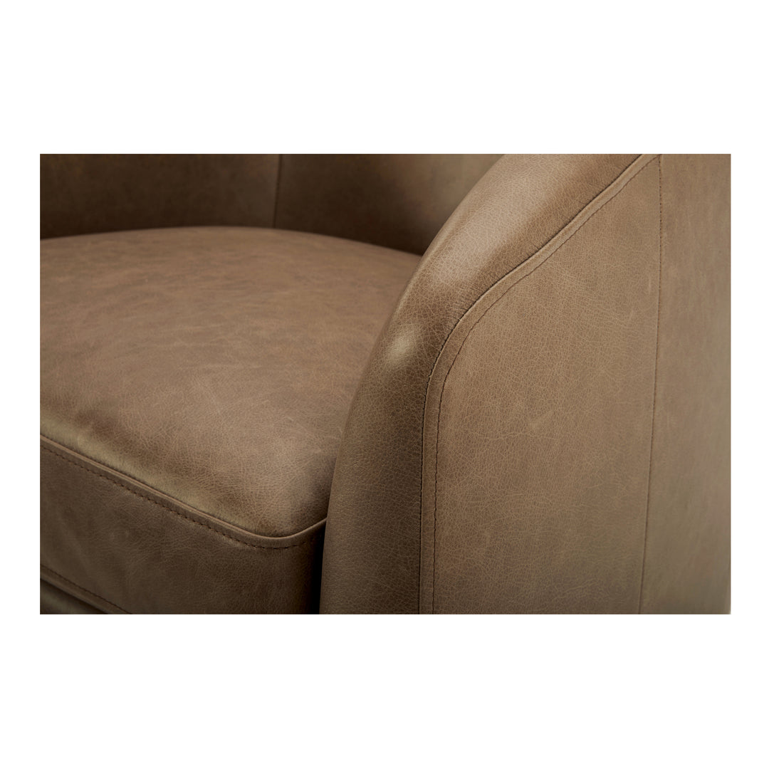 American Home Furniture | Moe's Home Collection - Oscy Leather Swivel Chair Tan