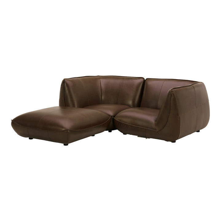 American Home Furniture | Moe's Home Collection - Zeppelin Nook Modular Leather Sectional Toasted Hickory