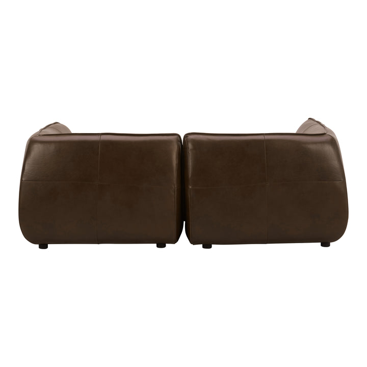 American Home Furniture | Moe's Home Collection - Zeppelin Nook Modular Leather Sectional Toasted Hickory