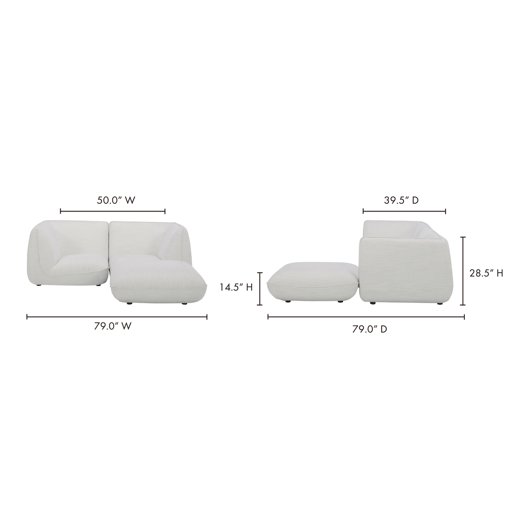 American Home Furniture | Moe's Home Collection - Zeppelin Nook Modular Sectional Salt Stone White