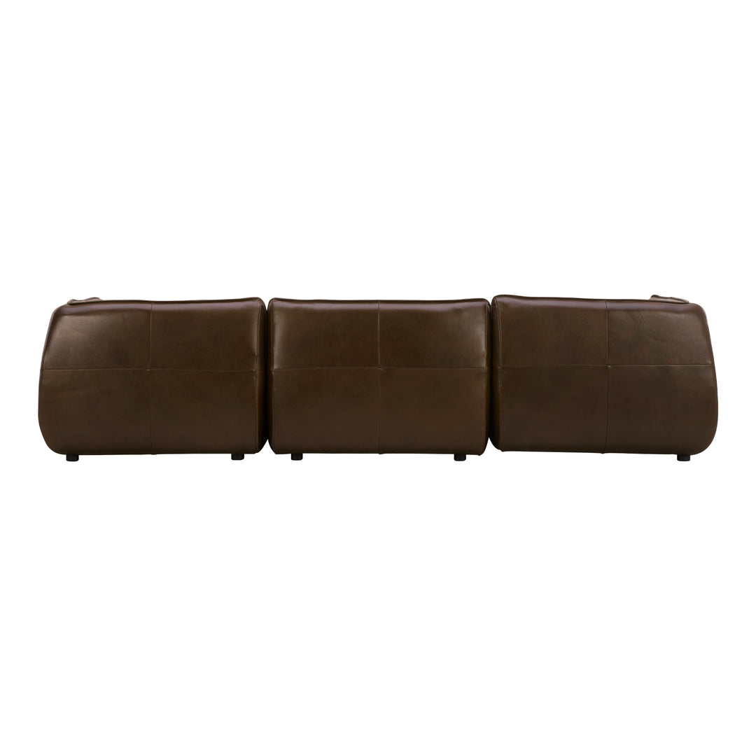 American Home Furniture | Moe's Home Collection - Zeppelin Louge Modular Leather Sectional Toasted Hickory