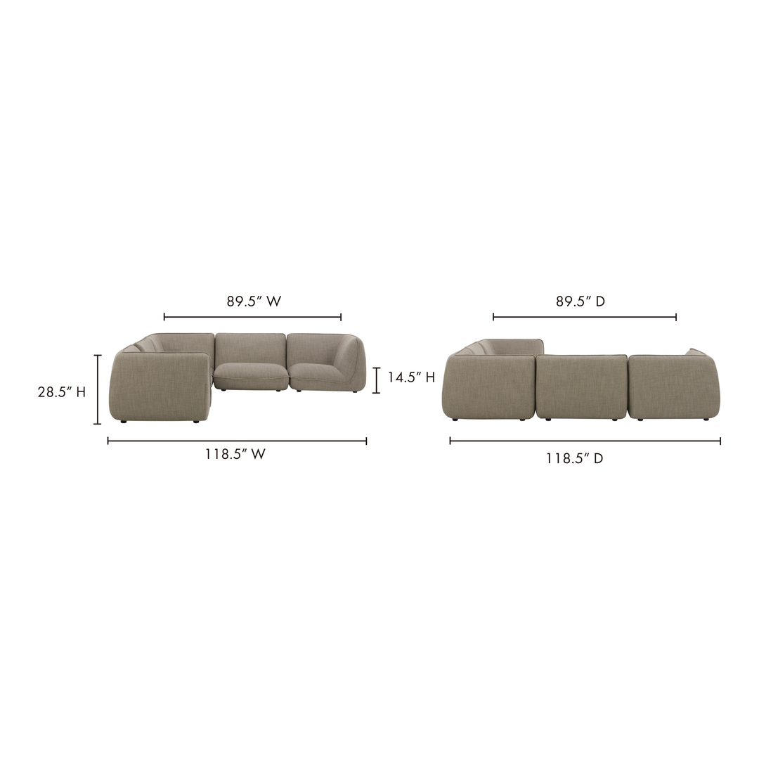 American Home Furniture | Moe's Home Collection - Zeppelin Classic L Modular Sectional Speckled Pumice