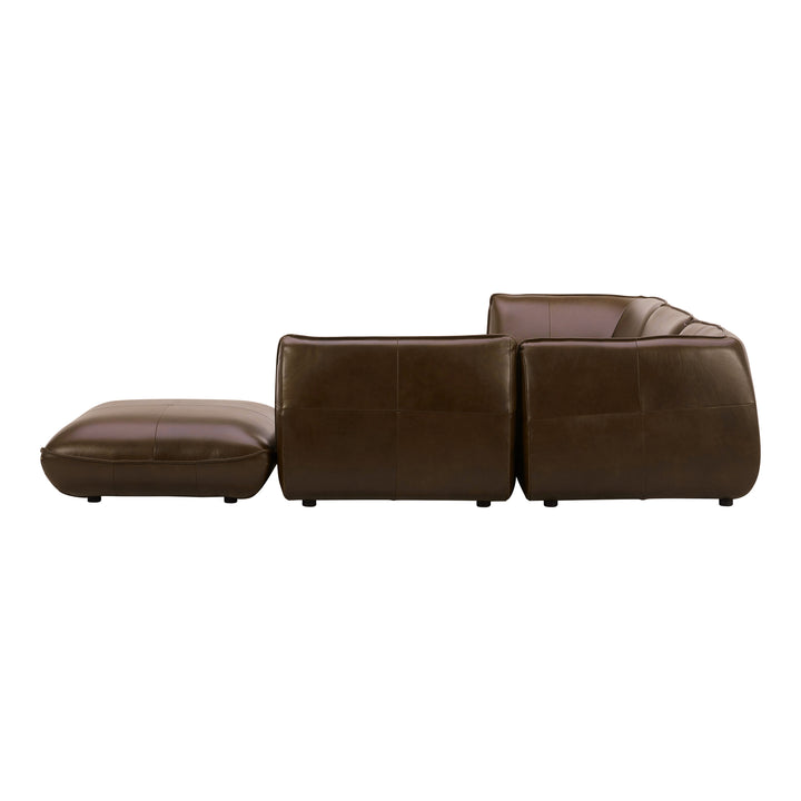 American Home Furniture | Moe's Home Collection - Zeppelin Dream Modular Leather Sectional Toasted Hickory