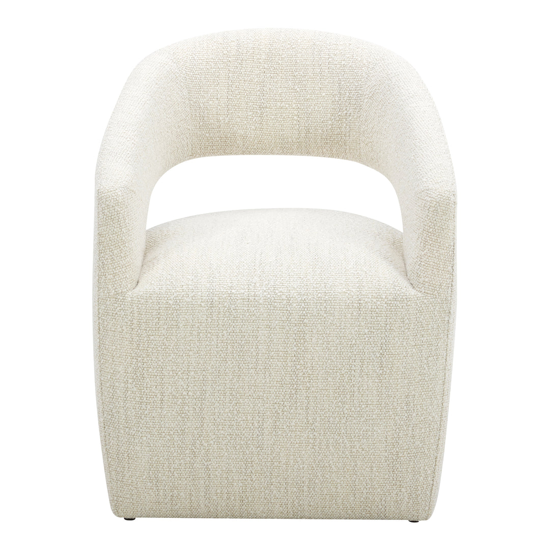 American Home Furniture | Moe's Home Collection - Barrow Rolling Dining Chair Performance Fabric White Mist