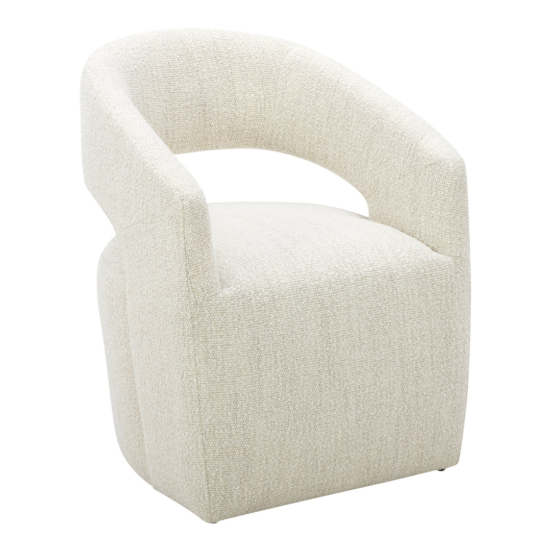 American Home Furniture | Moe's Home Collection - Barrow Rolling Dining Chair Performance Fabric White Mist