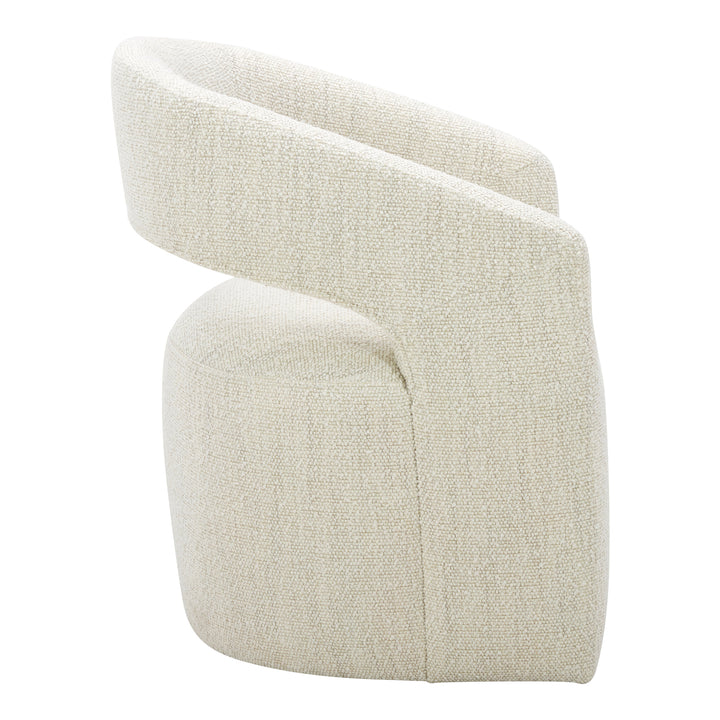 American Home Furniture | Moe's Home Collection - Barrow Rolling Dining Chair Performance Fabric White Mist