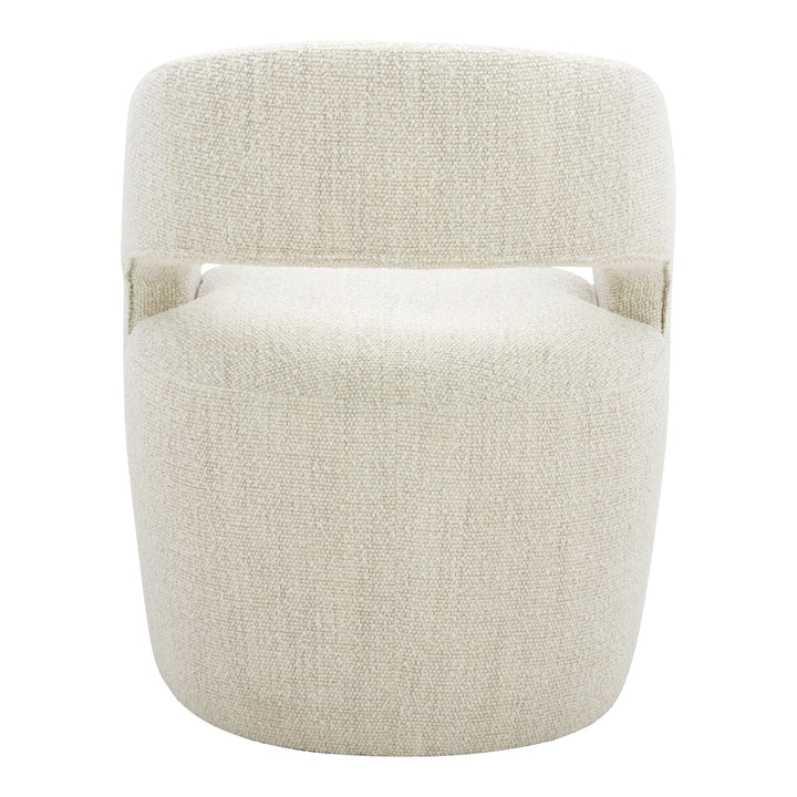 American Home Furniture | Moe's Home Collection - Barrow Rolling Dining Chair Performance Fabric White Mist