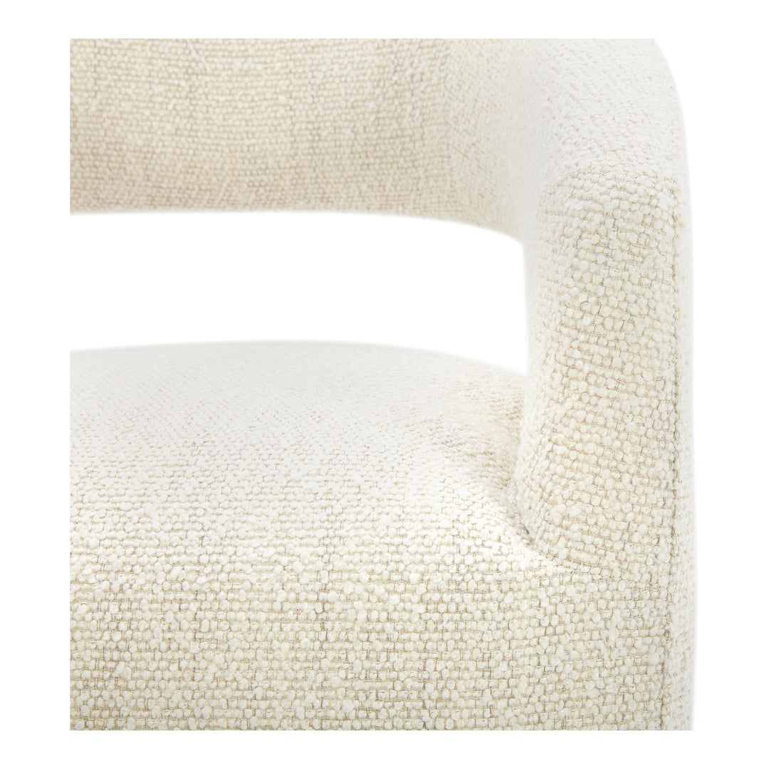 American Home Furniture | Moe's Home Collection - Barrow Rolling Dining Chair Performance Fabric White Mist