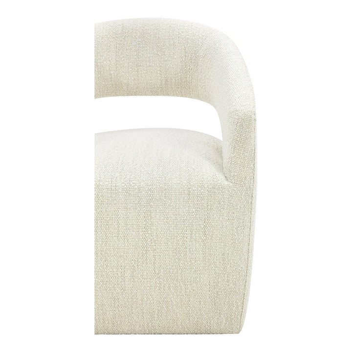 American Home Furniture | Moe's Home Collection - Barrow Rolling Dining Chair Performance Fabric White Mist