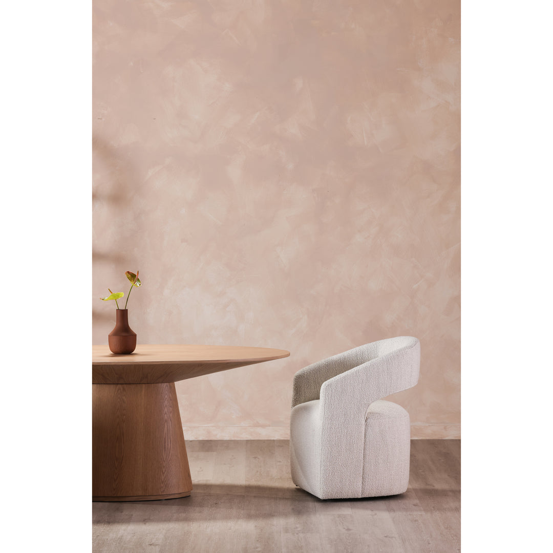 American Home Furniture | Moe's Home Collection - Barrow Rolling Dining Chair Performance Fabric White Mist