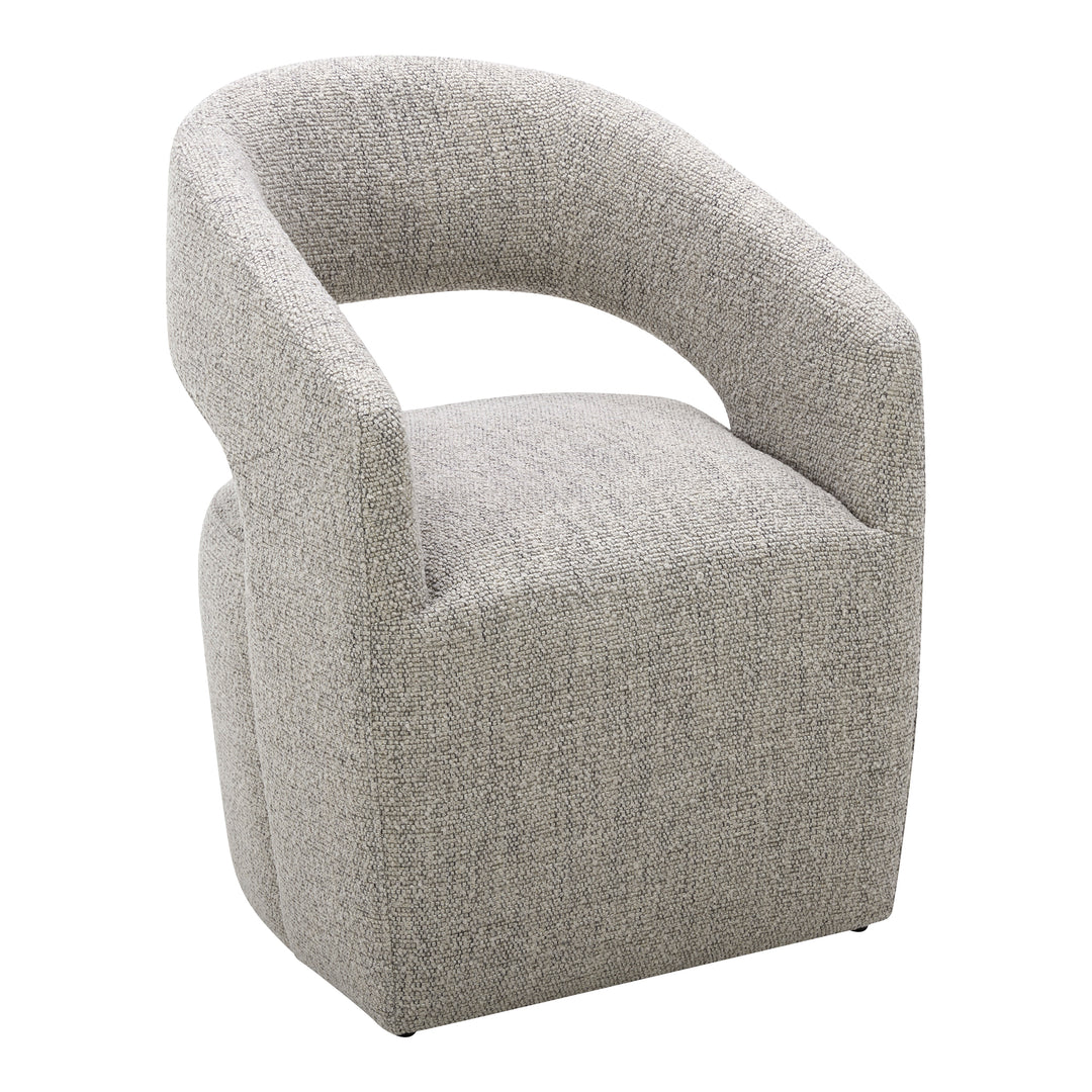 American Home Furniture | Moe's Home Collection - Barrow Rolling Dining Chair Performance Fabric Grey Storm