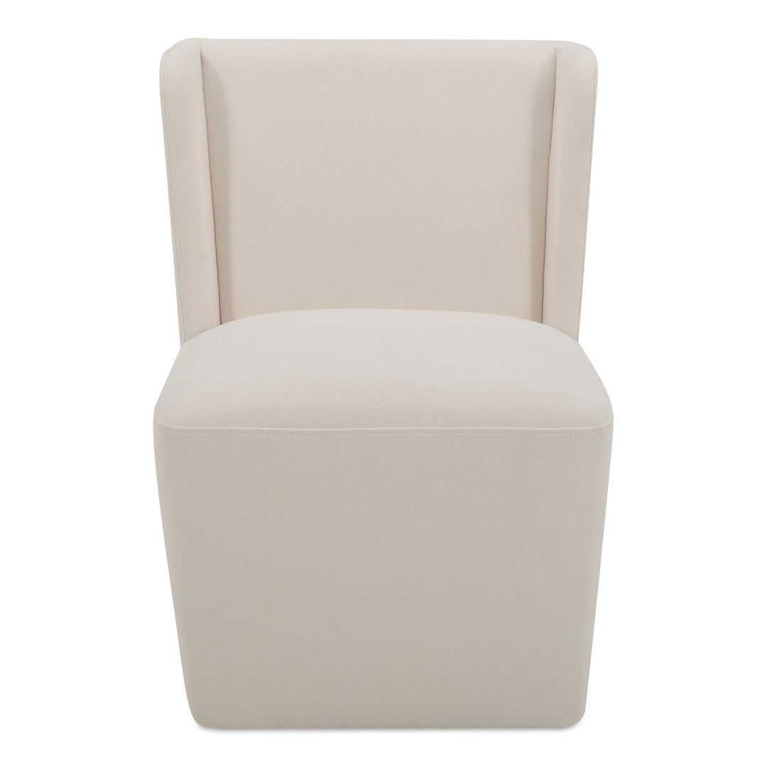 American Home Furniture | Moe's Home Collection - Cormac Rolling Dining Chair Performance Fabric Cream