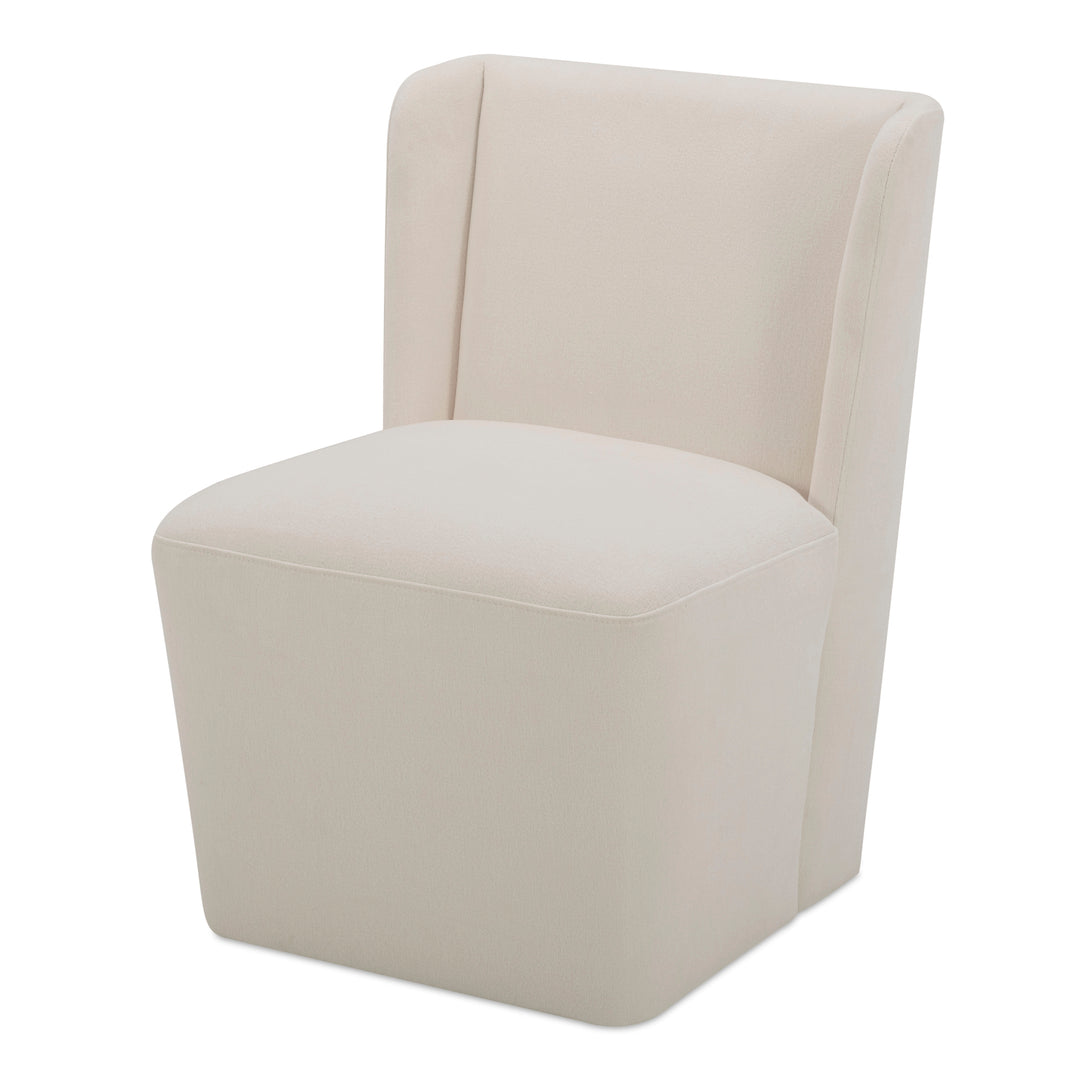 American Home Furniture | Moe's Home Collection - Cormac Rolling Dining Chair Performance Fabric Cream