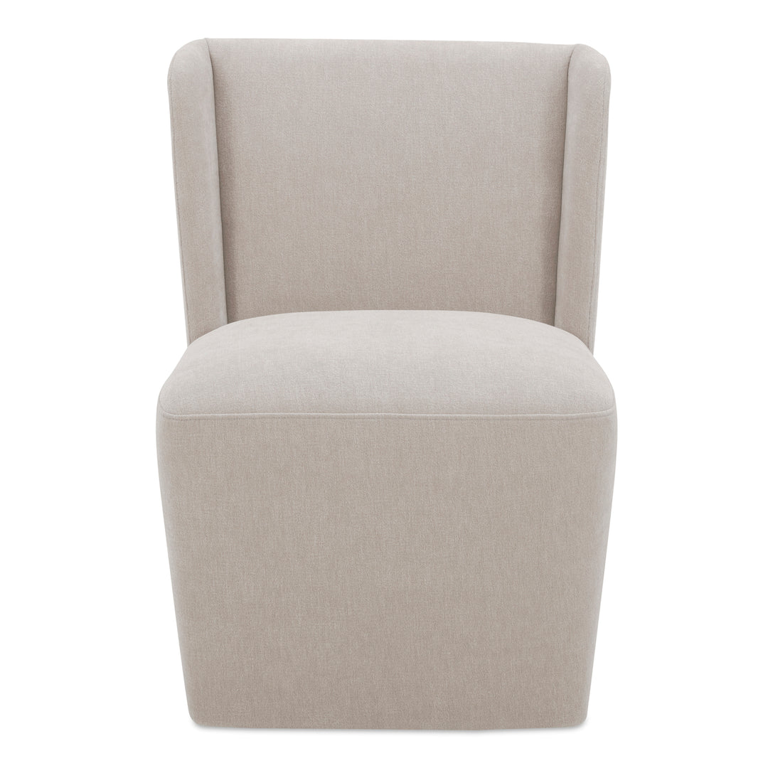 American Home Furniture | Moe's Home Collection - Cormac Rolling Dining Chair Performance Fabric Warm Sand