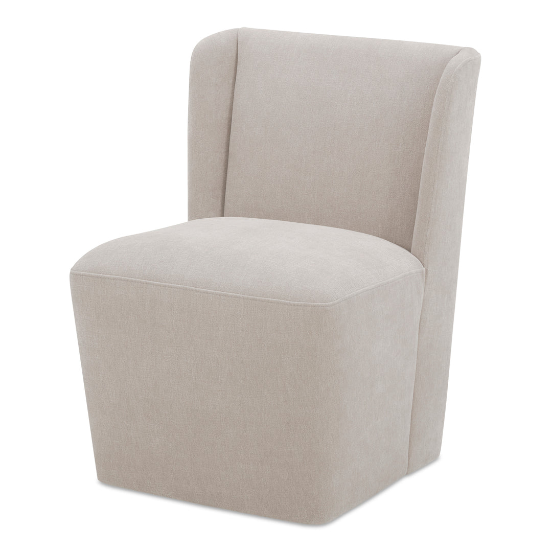 American Home Furniture | Moe's Home Collection - Cormac Rolling Dining Chair Performance Fabric Warm Sand