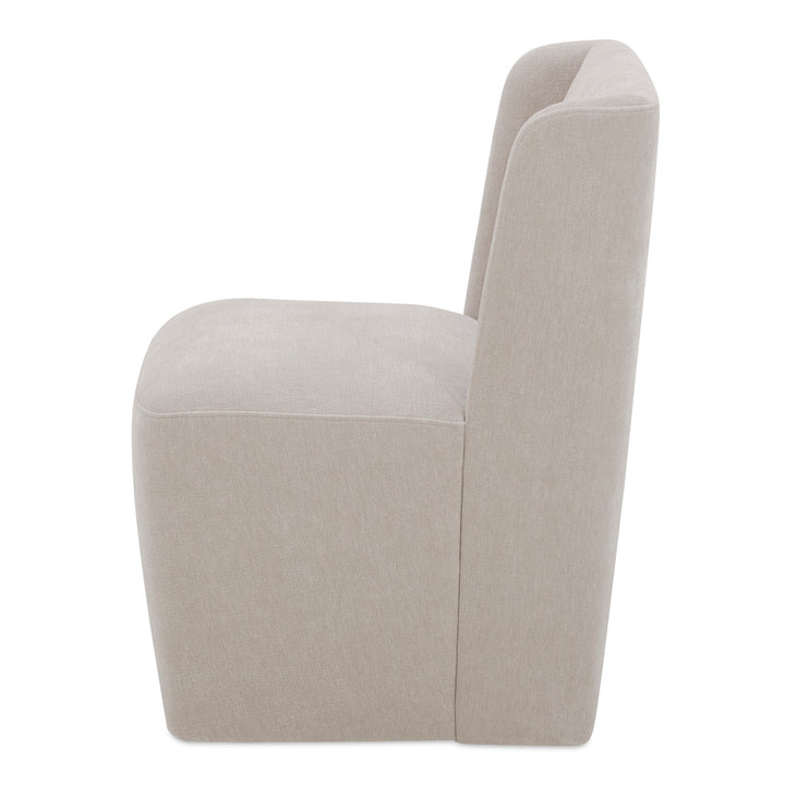 American Home Furniture | Moe's Home Collection - Cormac Rolling Dining Chair Performance Fabric Warm Sand