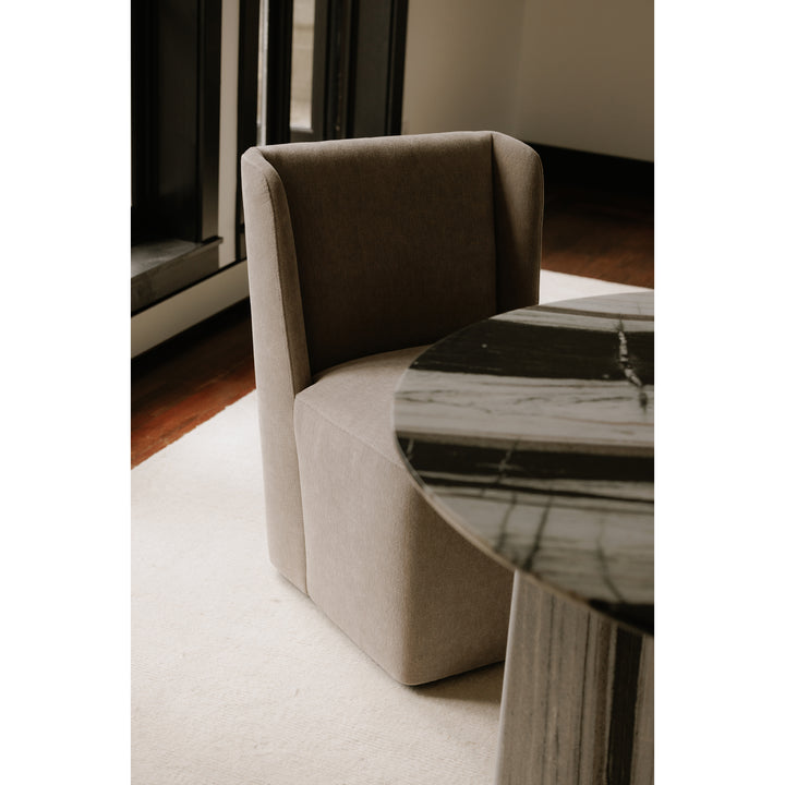 American Home Furniture | Moe's Home Collection - Cormac Rolling Dining Chair Performance Fabric Warm Sand