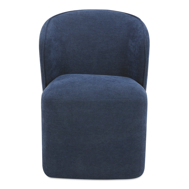 American Home Furniture | Moe's Home Collection - Larson Rolling Dining Chair Performance Fabric Navy Blue