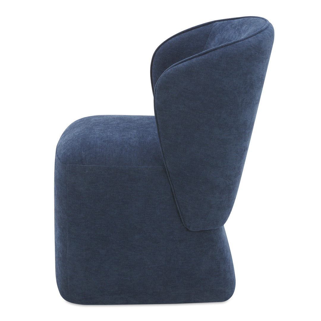 American Home Furniture | Moe's Home Collection - Larson Rolling Dining Chair Performance Fabric Navy Blue