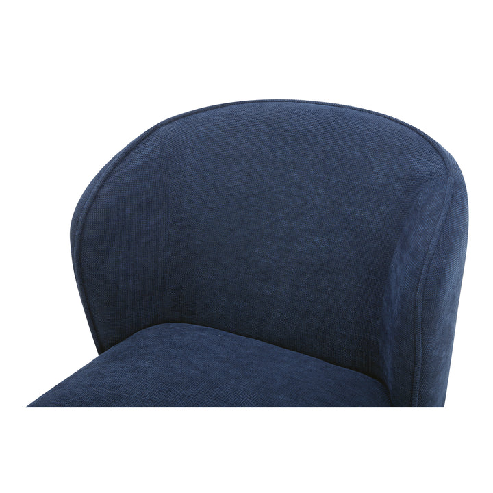 American Home Furniture | Moe's Home Collection - Larson Rolling Dining Chair Performance Fabric Navy Blue