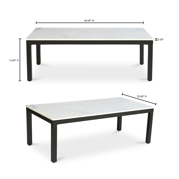 American Home Furniture | Moe's Home Collection - Parson Coffee Table White Marble