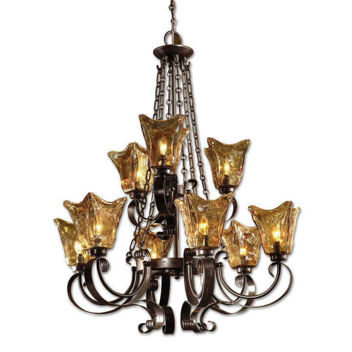 VETRAIO 9LT OIL RUBBED BRONZE CHANDELIER - AmericanHomeFurniture