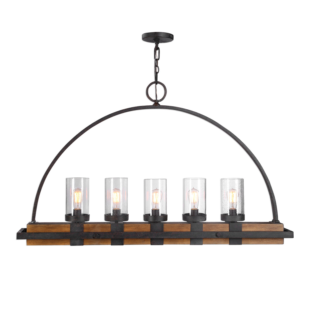 ATWOOD 5 LIGHT RUSTIC LINEAR CHANDELIER - AmericanHomeFurniture