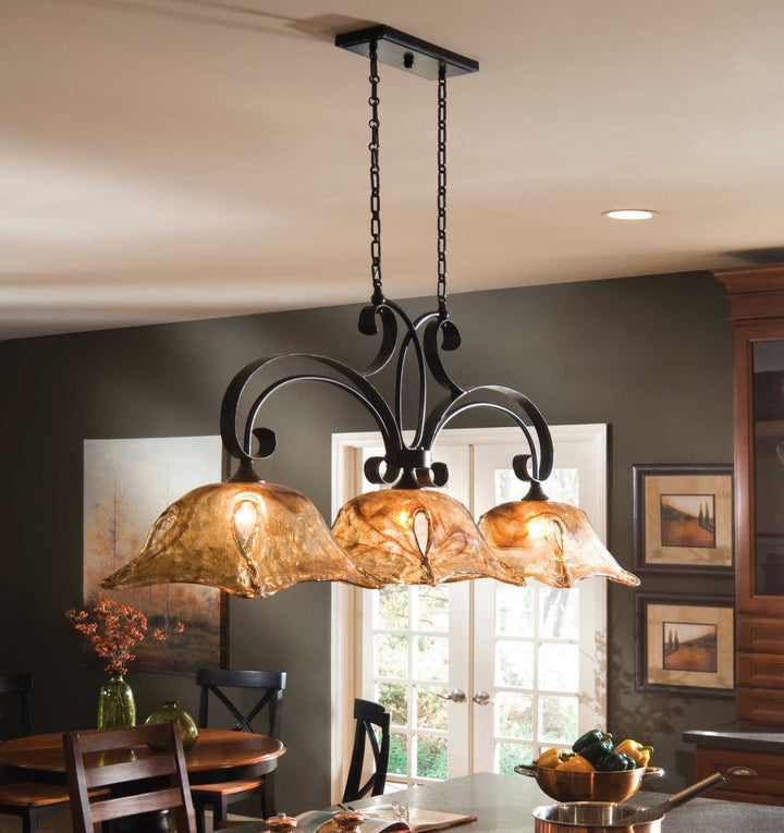 Vetraio 3 Lt Bronze Kitchen Island Light - AmericanHomeFurniture