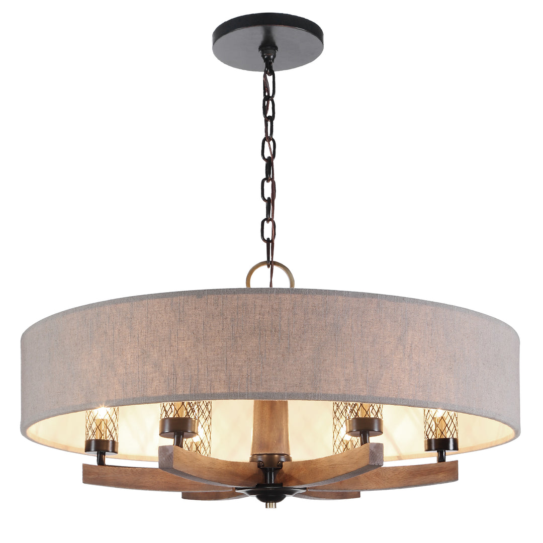 WOODALL 6 LIGHT DRUM CHANDELIER - AmericanHomeFurniture