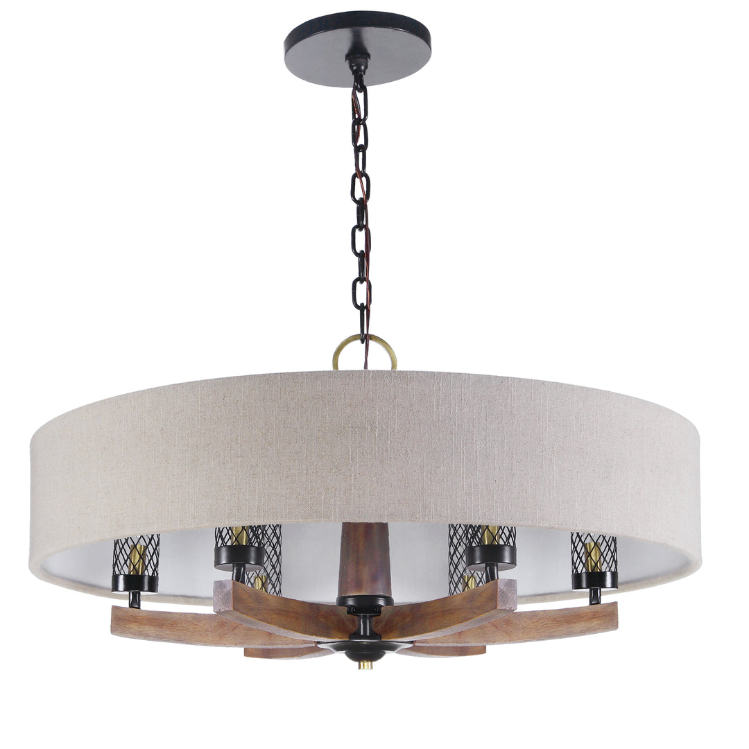 WOODALL 6 LIGHT DRUM CHANDELIER - AmericanHomeFurniture