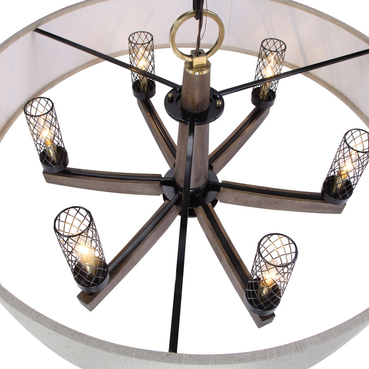 WOODALL 6 LIGHT DRUM CHANDELIER - AmericanHomeFurniture