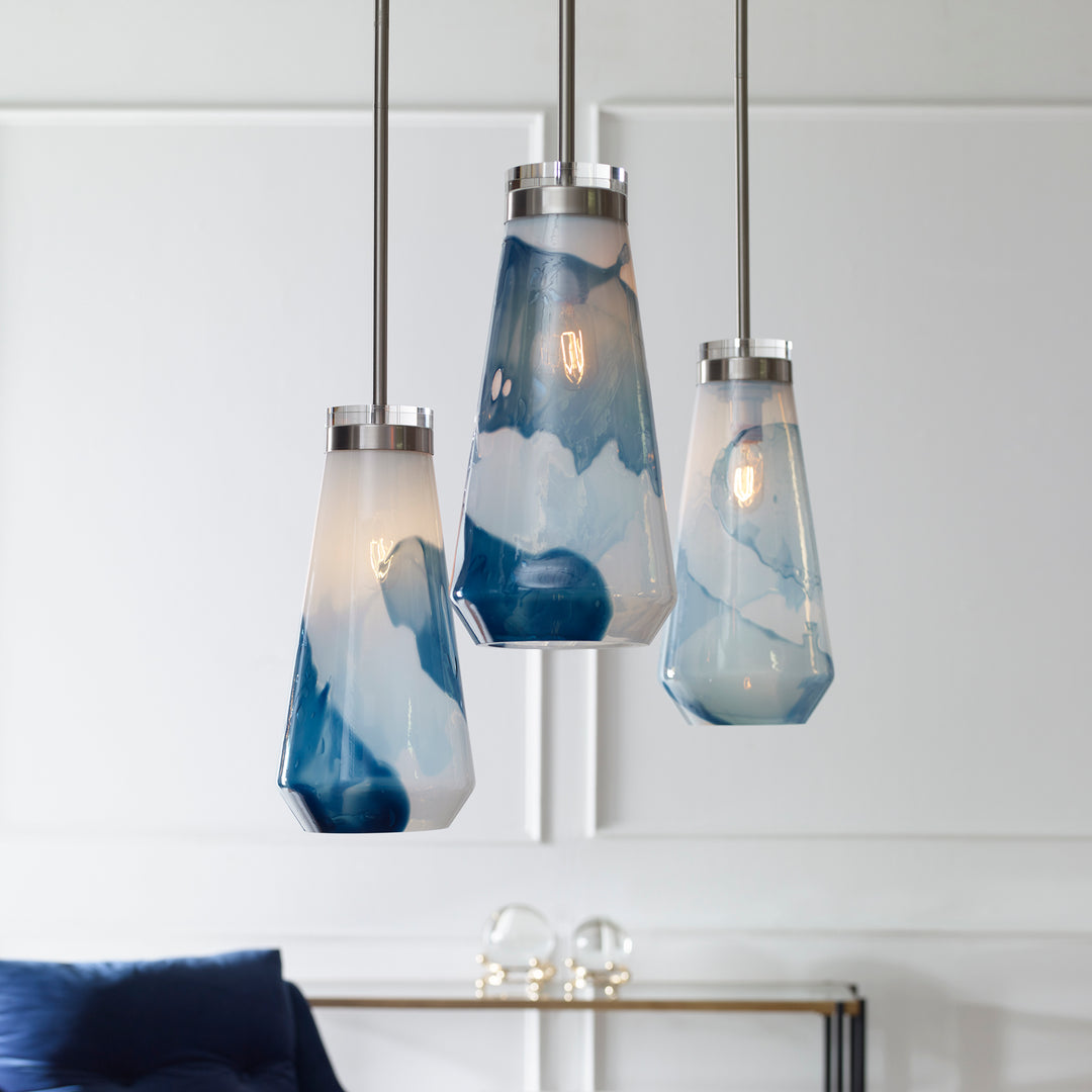 WINDSWEPT BLUE & WHITE 1 LIGHT MINI PENDANT - AmericanHomeFurniture